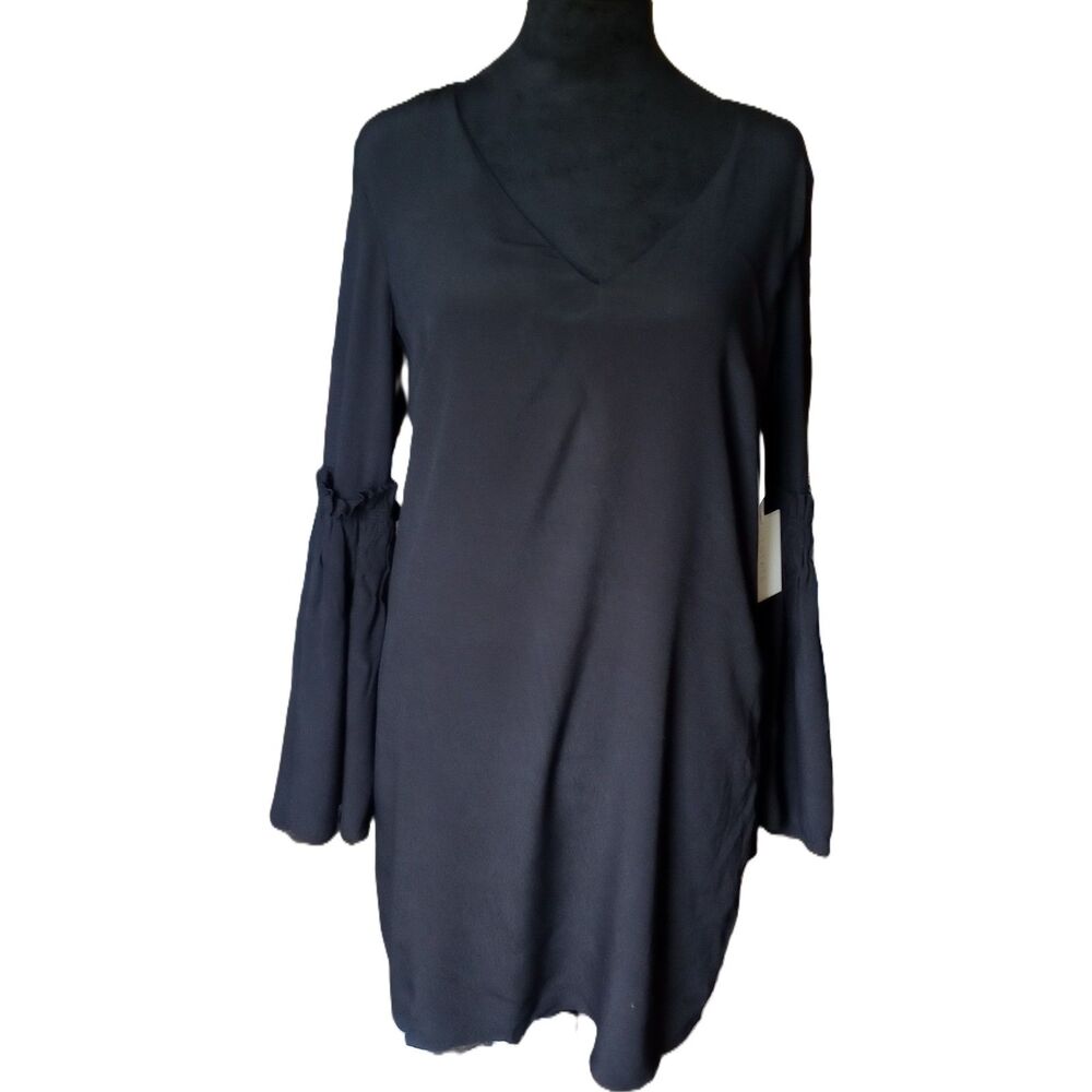 1. State Women's XS Black Witchy Mini Dress With Bell Sleeves, NWT